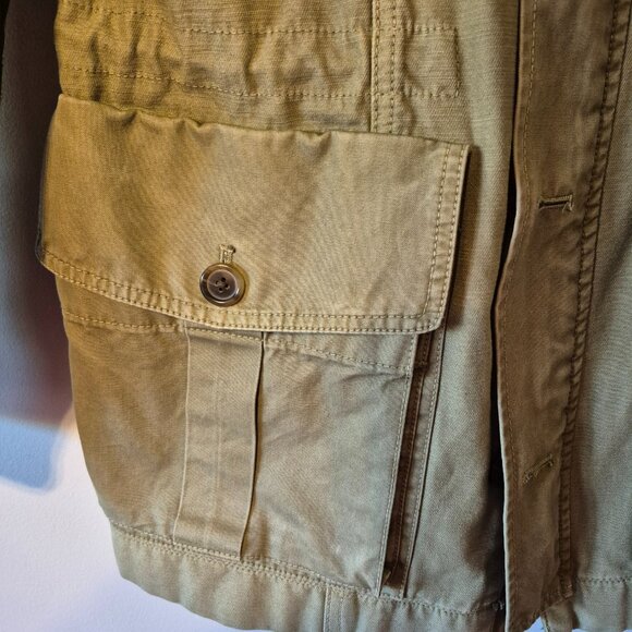 J. Crew Khaki Boyfriend Utility Military Field Cargo Army Jacket Size Small - Picture 6 of 16